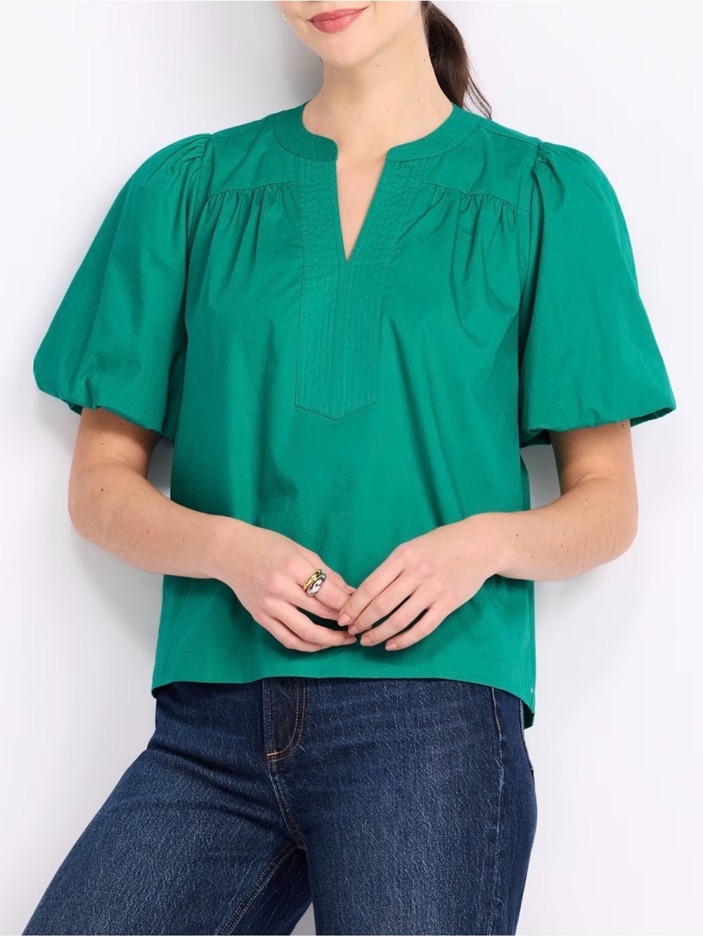 41 Hawthorn Muna V Neck Blouse Green 3X NWT STITCH FIX